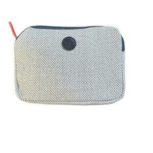 Air France Fabric Herringbone Grey Travel Zippered Cosmetic Bag